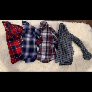 Plaid Boys Button Down Shirts Bundle of Four